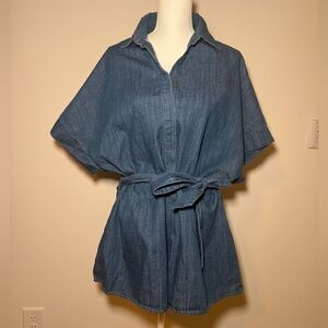 NWT Vici Blue Denim Romper